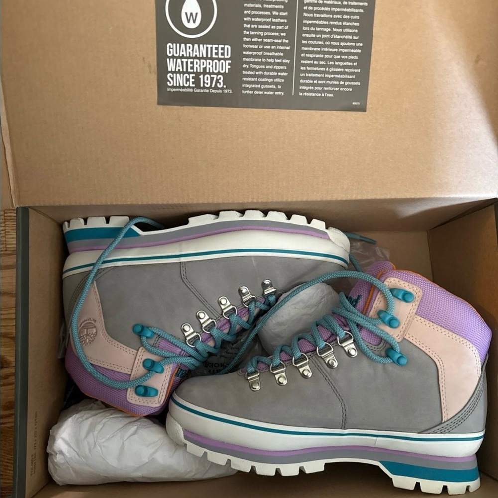 Women's Waterproof Hiking Boots - Gray and Purple Timberland